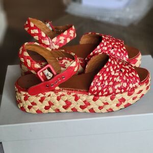 Robert Clergerie platform straw sandals Shoes Size 39.5